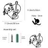 CREATCABIN Guitar Metal Wall Art Decor Heart Iron Wall Art Black Musical Hollow Sculpture Hanging Decor Rustic Wall Sign Decoration for Indoor Outside Living Room Home Office Balcony 11.2x11.8Inch view 2