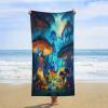 LNDDYTP Psychedelic Colorful Mushroom Beach Towels Super Absorbent Quick Dry Fluffy,Abstract Fantasy Forest Butterfly Retro Mushroom Beach Towel for Pool Bath Towels 63"" L X31 W, 160x80cm view 1