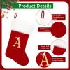 Tokforty 20 Inches Wine Red Velvet with White Super Soft Plush Cuff Monogram Christmas Stockings, Xmas Personalized Embroidered Stockings for Family Holiday Decorations and Xmas Tree FireplaceMom view 3
