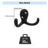 Kruodop 8 Pack Wall Hooks Wall Mounted Coat Hooks for Hanging Heavy Duty, Black Towel Hooks, Metal Double Coat Hanger with Screws Cup Retro for Coats, Handbags, Towels, Hat view 2