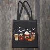 Horror Coffee Canvas Tote Bag Halloween Party Gift Horror Movie Fan Shopping Bag Spooky October Gift (3 pumpkin) view 3