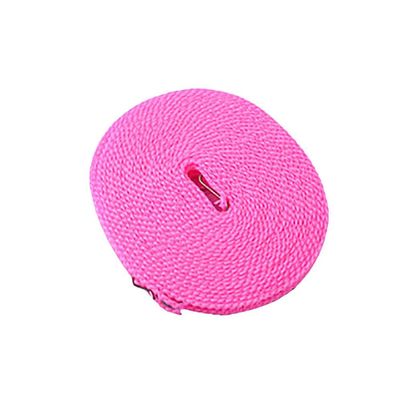 SagaSave 1 Pcs Windproof Clothesline with Hooks Portable Travel Nylon Fence Type Clothesline for Indoor Outdoor Laundry Camping Home Easy to Use (Pink)