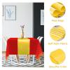 8Pack Disposable Plastic Party Tablecloths and Satin Table Runner Set Red and Gold Dot Table Cloth Gold Satin Table Runner for Wedding Birthday Baby Shower Anniversary Holiday Party Decorations view 3