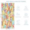 LNDDYTP Modern Colorful Number Alphabet Beach Towels Oversized Lightweight Soft,Abstract Kids Nursery English Game Alphabet Beach Swim Towel for Gym Bathroom Towel 63"" L X31 W, 160x80cm view 3