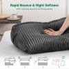 Z-hom Comfort Wedge Pillow Headboard, Ultra Soft Twin Triangular Pillow, Reading Pillow Standard Bed w/a Roll Pillow for Bed Sitting Up Sleeping, Backrest Cushion Headboard Gap Pillow for Back,Grey view 2