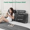 Z-hom Comfort Wedge Pillow Headboard, Ultra Soft Twin Triangular Pillow, Reading Pillow Standard Bed w/a Roll Pillow for Bed Sitting Up Sleeping, Backrest Cushion Headboard Gap Pillow for Back,Grey view 4