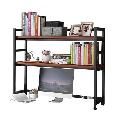 2-Tier Desktop Bookshelf For Computer Desk - Desktop Bookshelf, Open Desktop Storage Rack Display Rack, Office Wrought Iron Desktop Organizer, Multi-functional Countertop Hutch Bookshelf ( Color : A ,