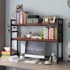 2-Tier Desktop Bookshelf For Computer Desk - Desktop Bookshelf, Open Desktop Storage Rack Display Rack, Office Wrought Iron Desktop Organizer, Multi-functional Countertop Hutch Bookshelf ( Color : A , view 2