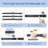 Curtain Rods for Windows 48 to 84 Inches, 1 Inch Diameter Adjustable Black Curtain Rod, Heavy Duty Modern curtain rod with Aluminium Finials, 32"-90" view 3