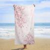 LNDDYTP Modern Japanese Cherry Blossom Beach Towels Super Absorbent Quick Dry Fluffy,Rustic Pink Art Spring Garden Florals Dragonfly Beach Towel for Pool Bath Towels 63"" L X31 W, 160x80cm view 1
