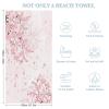 LNDDYTP Modern Japanese Cherry Blossom Beach Towels Super Absorbent Quick Dry Fluffy,Rustic Pink Art Spring Garden Florals Dragonfly Beach Towel for Pool Bath Towels 63"" L X31 W, 160x80cm view 3