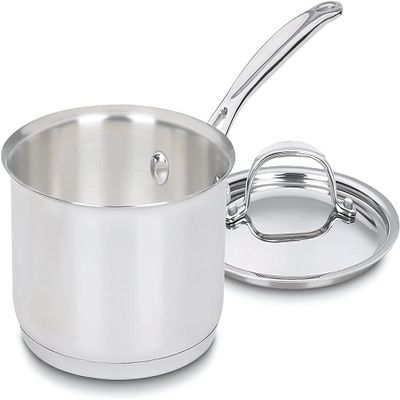 Cuisinart 10-Inch Open Skillet, Chef's Classic & 722-20 8-Inch Chef's-Classic-Stainless-Cookware-Collection, 8" & 1.5 Quart Saucepan w/Cover, Chef's Classic Stainless Steel Cookware Collect