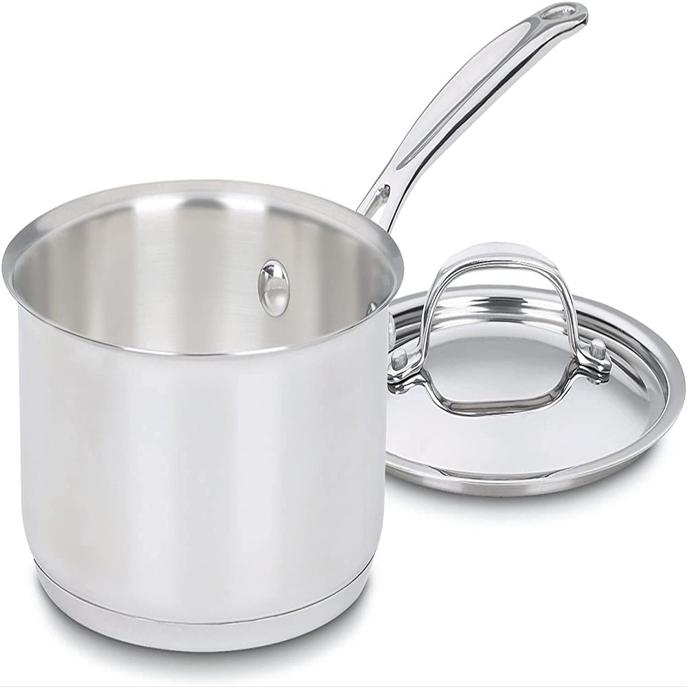 Cuisinart 10-Inch Open Skillet, Chef's Classic & 722-20 8-Inch Chef's-Classic-Stainless-Cookware-Collection, 8" & 1.5 Quart Saucepan w/Cover, Chef's Classic Stainless Steel Cookware Collect