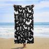 LNDDYTP Modern Bat Pumpkin Skull Beach Towels Super Absorbent Quick Dry Fluffy,Rustic Halloween Boys Girls Room Decor Spider Web Prints Beach Towel for Pool Bath Towels 63"" L X31 W, 160x80cm view 1