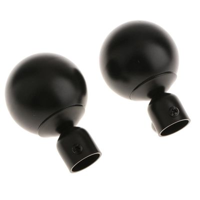Xiaojikuaipao 2pcs Black Curtain Rail Support Ends 22mm - Decorative Recess Bracket for Elegant Home Decor - Durable Iron Construction - Perfect for Home, Hotel, and Bar Decoration