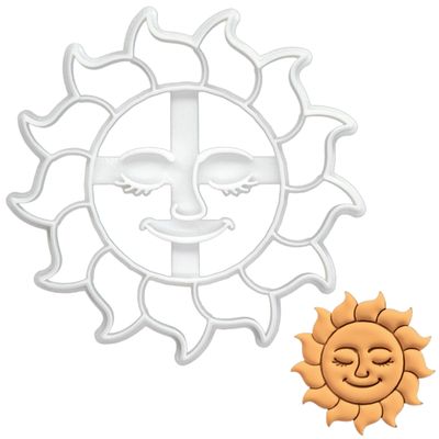 BAKERLOGY Celestial Sun Cookie Cutter - Detailed Biscuit Cutter Design for Baking and Crafts, ideal on fondant, dough, clay