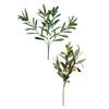 Cabilock Realistic Faux Olive Branch Plant Decor 2 Pack Plastic Artificial Olive Branches Easy Care Indoor Plant for Home Office Wedding Dec view 1