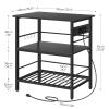 HOOBRO Kitchen Island with Storage, Kitchen Island Table with Power Outlet, 35.4" L 3 Tier Coffee Station and Microwave Stand, for Home, Kitchen and Dining Room, Black BB021ZD01 view 3