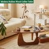 ZLGONRL Wooden Coffee Table Triangle Coffee Table Rubber Wood,Mid-Century Modern Coffee Table Abstract End Table (Natural 36) view 3