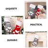Cabilock Large Christmas Stocking Bag Design for Boys and Girls Holiday Decor for Christmas Tree Fireplace and Filling Grey Color view 4