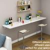 ZLGONRL Work Bench Folding Drop Leaf Wall Desk Wall Mounted Floating Folding Table Wooden Kitchen Folding Dining Table (White 23.6in D* 19.7in W) view 2