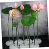 Cabilock Artificial Lotus Bud and Leaf Flower Arrangement Chic Decorative Tabletop Faux Plant for Home Decor Includes Small and Medium Lotus Leaves and Buds No Maintenance Required view 3