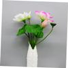 Cabilock Artificial Lotus Bud and Leaf Flower Arrangement Chic Decorative Tabletop Faux Plant for Home Decor Includes Small and Medium Lotus Leaves and Buds No Maintenance Required view 4
