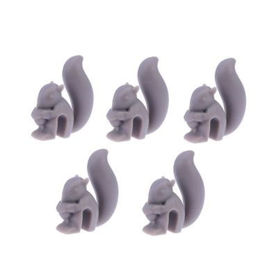 Cabilock 5pcs Capacity Silicone Tea Bag Holder Squirrel Shape Tea Bag Infuser Grey
