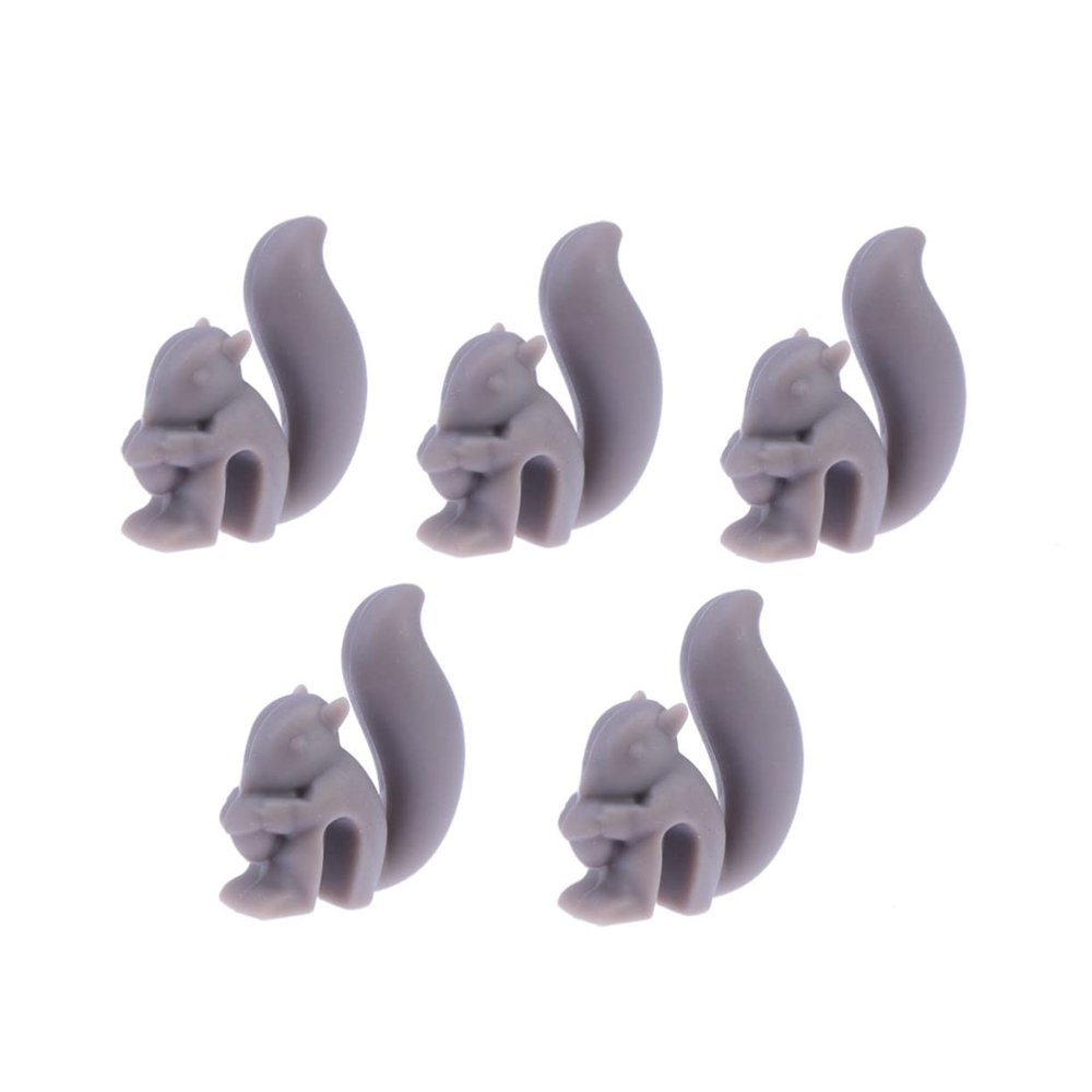 Cabilock 5pcs Capacity Silicone Tea Bag Holder Squirrel Shape Tea Bag Infuser Grey