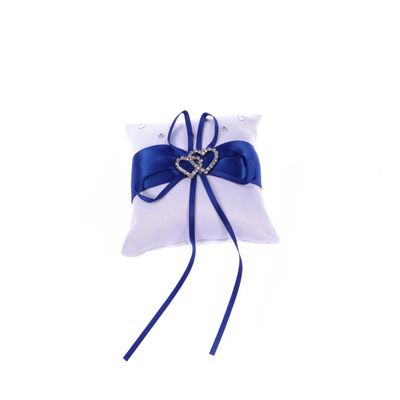 Alipis Double Heart Bearer Pillow Cushion with Satin Ribbons for Wedding Ceremony Decor