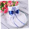 Alipis Double Heart Bearer Pillow Cushion with Satin Ribbons for Wedding Ceremony Decor view 3