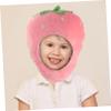 Ciieeo Strawberry Hat Plush Headgear for Festivals Cute Strawberry Party Hat Prop Lightweight Comfortable for Cosplay Celebrations and Photos Design view 2