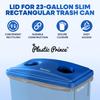 PLASTIC PRINCE Can Bottle Recycling Trash Can Lid with Holes, 23 Gallon Commercial Slim Jim Trash Can Lid Top, Plastic Blue Waste Garbage Can Lid, Outdoor Recycling Bin Lid view 3