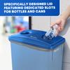 PLASTIC PRINCE Can Bottle Recycling Trash Can Lid with Holes, 23 Gallon Commercial Slim Jim Trash Can Lid Top, Plastic Blue Waste Garbage Can Lid, Outdoor Recycling Bin Lid view 4