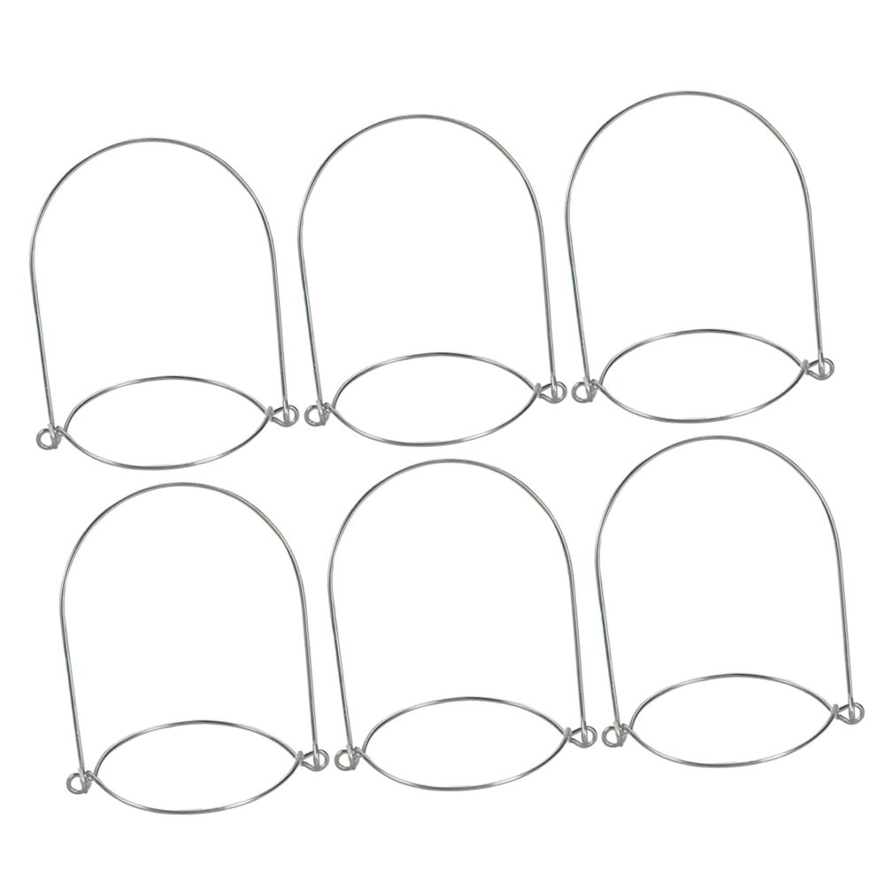 PartyKindom 6Pcs Mason Jar Handles Tinplate Wire Hanger for Wide Mouth Mouth Jars Easy Assembly for Home Decor Outdoor Lanterns and Parties