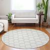 Addison Rugs Chantille ACN960 Ivory 8' x 8' Indoor Outdoor Round Rug, Easy Clean, Machine Washable, Non Shedding, Bedroom, Entry, Living Room, Dining Room, Kitchen, Patio Rug view 1