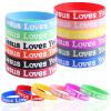 CCINEE 36pcs Jesus Loves You Bracelets Colorful Silicone Wristbands Rubber Bracelets Christian Jesus Wristbands Inspirational Bracelet for Men Women Party Favors view 1