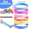 CCINEE 36pcs Jesus Loves You Bracelets Colorful Silicone Wristbands Rubber Bracelets Christian Jesus Wristbands Inspirational Bracelet for Men Women Party Favors view 2