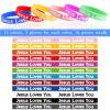 CCINEE 36pcs Jesus Loves You Bracelets Colorful Silicone Wristbands Rubber Bracelets Christian Jesus Wristbands Inspirational Bracelet for Men Women Party Favors view 3