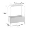 KAMPCO Sofa Side Table, Narrow End Table with Storage Shelf, Metal Chairside Table for Small Spaces, Living Room Bedroom Bedside Nightstand, 52 x 25 x 65 cm, White view 2
