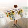 Sunflower Beach Towels Oversized Super Absorbent,Lightweight Bath Towel Quick Dry Sets For Bathroom/Pool/Rv Camping/Beach Play/Gym Room/Picnic Retro Spring Blossom Floral Summer Off-White 23"x47" view 1