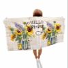 Sunflower Beach Towels Oversized Super Absorbent,Lightweight Bath Towel Quick Dry Sets For Bathroom/Pool/Rv Camping/Beach Play/Gym Room/Picnic Retro Spring Blossom Floral Summer Off-White 23"x47" view 2