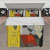 RIVINE Pablo Picasso Style Duvet Cover Set 3 Pieces Dora Maar with Cat Soft Breathable Bedroom Bedding Set with 2 Pillow Shams Zipper 4 Ties Oversize King view 1