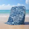 Navy Blue Coral Beach Towels Oversized Super Absorbent,Lightweight Bath Towel Quick Dry Sets For Bathroom/Pool/Rv Camping/Beach Play/Gym Room/Picnic Summer Beach Sea Abstract Geometric White 30"x60" view 3