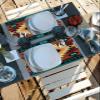 Teal Brown Boho Southwestern Placemats Set of 6, Woven Placemat Washable Wipeable Table Placemat with Pocket, Holiday Cloth Table Mat for Party Kichen Dinner Vintage Ethnic Tribe Geometric Texture view 4