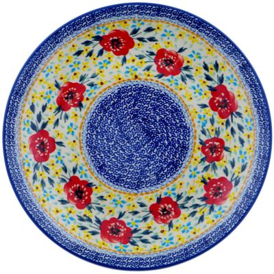 Polmedia Polish Pottery Lunch Plate UNIKAT - Rainbow Field Pattern Handmade in Boleslawiec Poland + Certificate of Authenticity