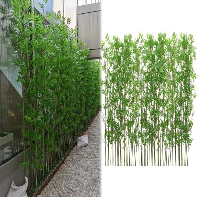 Outdoor Artificial Bamboo Tree 3 4 5 ft 6 6.5 7 foot Tall, Fake Bamboo Silk Faux Tree Plant with Leaves for Garden Fence Privacy Decor Screen Courtyard Entrance ( Color : 70 Bamboo , Size : 1.5m/4.9ft