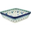 Polmedia Polish Pottery Authentic Polish Pottery Square Baker in Blue Bird Babies Design Handmade in Bolesawiec Poland by Ceramika Artystyczna + Certificate of Authenticity view 1