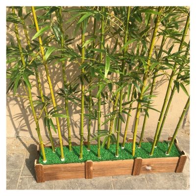 Outdoors Artificial Fake Bamboo Tree Faux Potted Plant with Wood Base, 3ft 4ft 5ft 6ft 6.5ft 7ft Tall Indoor Room Separator Divider DIY Decor Screen for Aquarium Restaurant Home Office ( Color : 1.8m