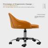 HOBIBA Computer Chair Home Sedentary Backrest Leisure Office Seat Girls Cute Bedroom Student Desk Swivel Chair Office Chairs(Size:A,Color:Orange) view 4
